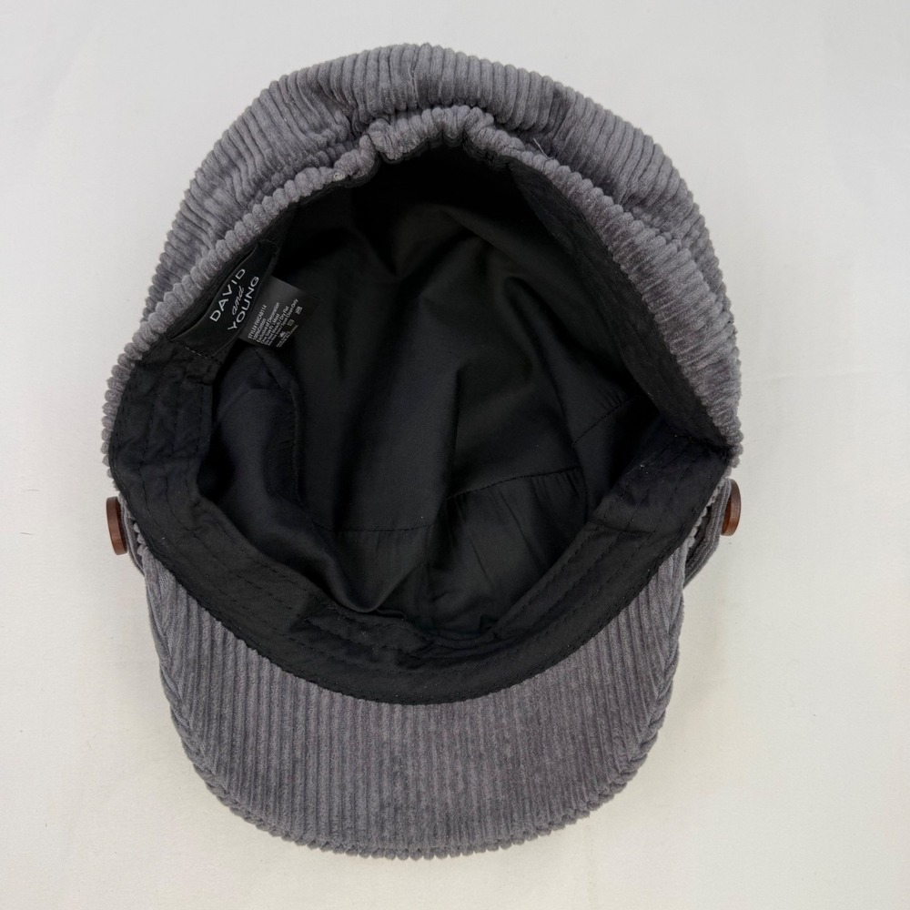 Vintage Y2K Gray Corduroy Newsboy Cap Baker Boy Hat FWCAB114 One Size - Picture 8 of 9